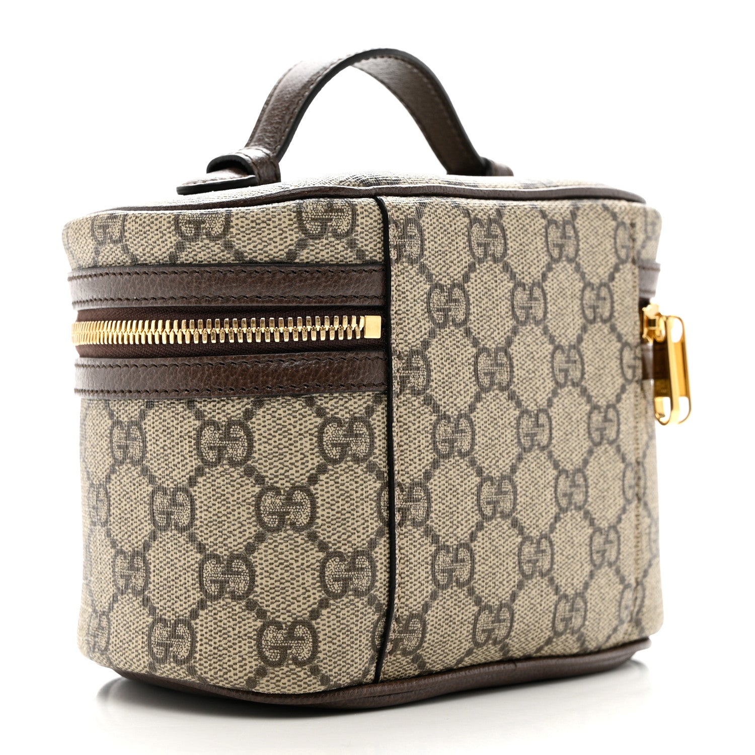 Gucci GG Supreme Monogram Textured Calfskin Web Ophidia Vanity Cosmetic Case Beige Ebony New Acero 2 of 6
