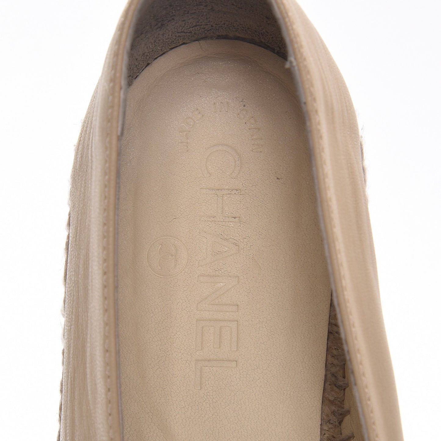 Lambskin CC Espadrilles 41 Beige Black