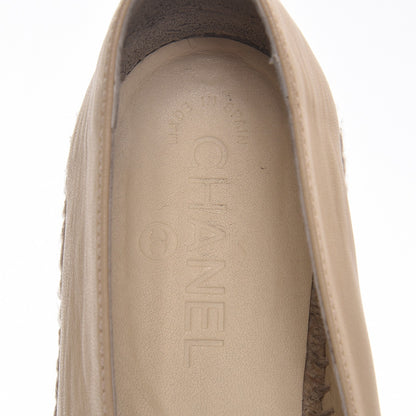 Chanel Lambskin CC Espadrilles 41 Beige Black 8 of 13