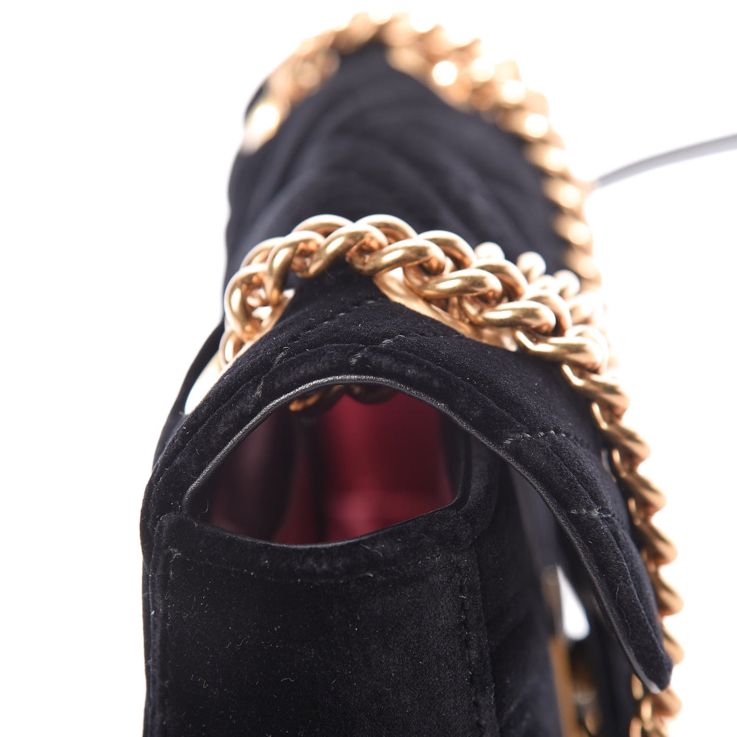 Velvet Matelasse Mini GG Marmont Shoulder Bag Black