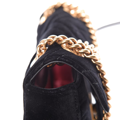 Gucci Velvet Matelasse Mini GG Marmont Shoulder Bag Black 14 of 17