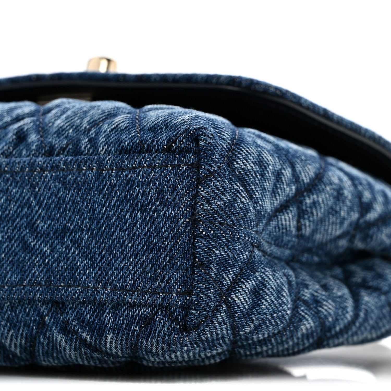 Chanel Washed Denim Calfskin Quilted Coco Handle Clutch With Chain Blue 10 of 13