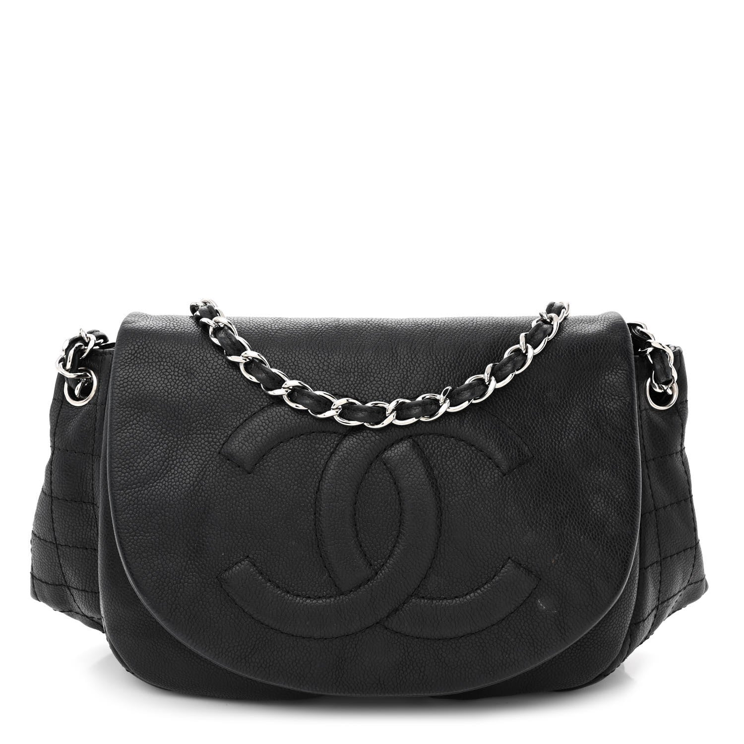 Chanel Caviar Half Moon Large Flap Black 1 of 10