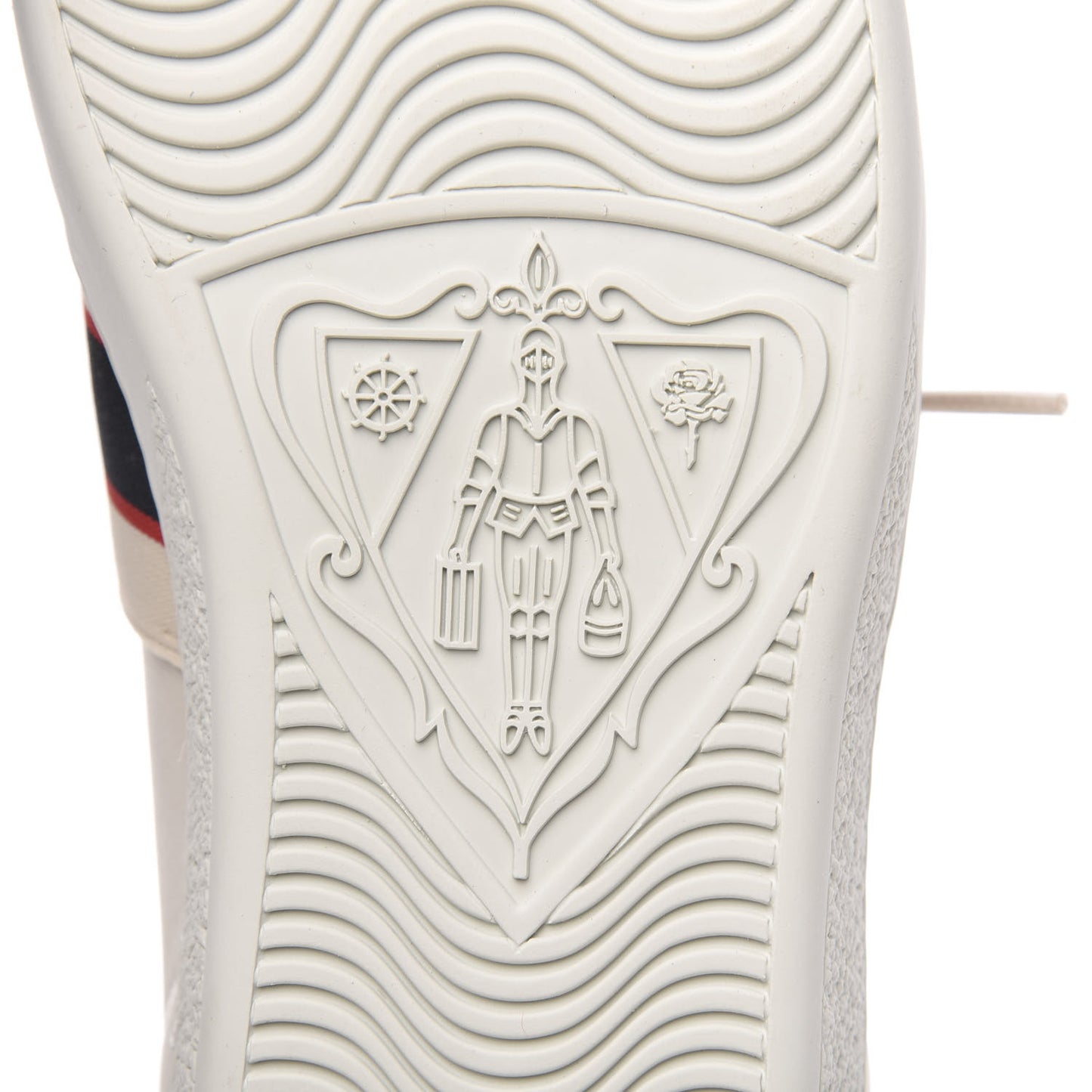Calfskin Stripe Womens New Ace Sneakers 36 New Mystic White Ecru Red Flame