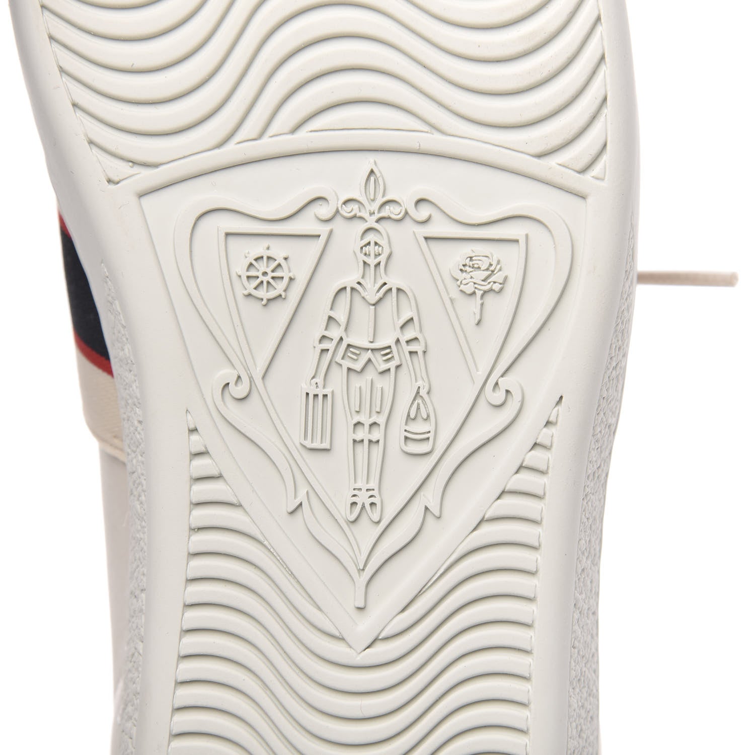 Gucci Calfskin Stripe Womens New Ace Sneakers 36 New Mystic White Ecru Red Flame 7 of 10