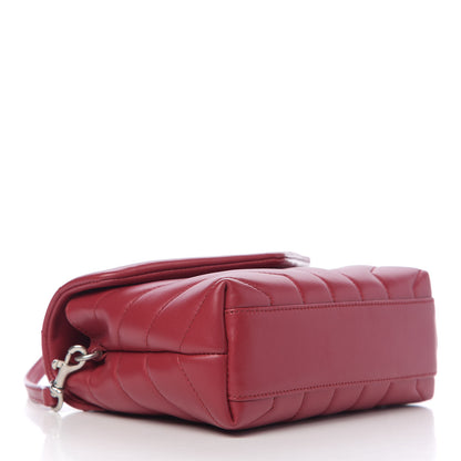 Saint Laurent Calfskin Y Quilted Monogram Toy Loulou Crossbody Bag New Lipstick Red 3 of 9