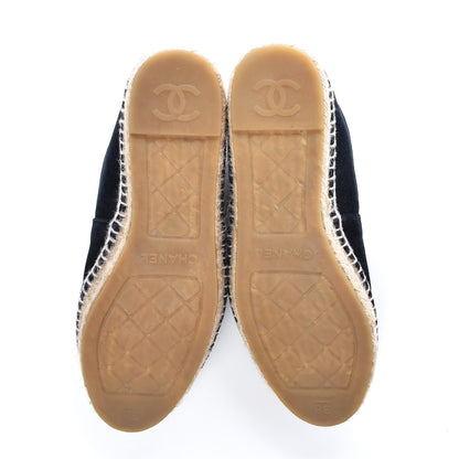 Chanel Velvet CC Espadrilles 38 Dark Navy Black 5 of 10