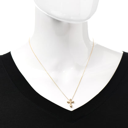 Tiffany 18K Yellow Gold 12mm Elsa Peretti Cross Pendant Necklace 2 of 5