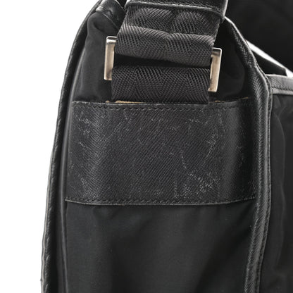 Prada Tessuto Nylon Saffiano Messenger Bag Black 11 of 13