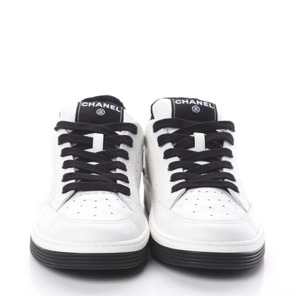 Chanel Calfskin Womens Logo Sneakers 41 Black White 3 of 6