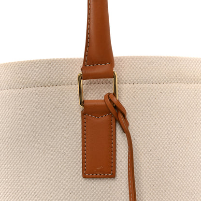 Celine Canvas Calfskin Horizontal Cabas Natural Tan 12 of 14