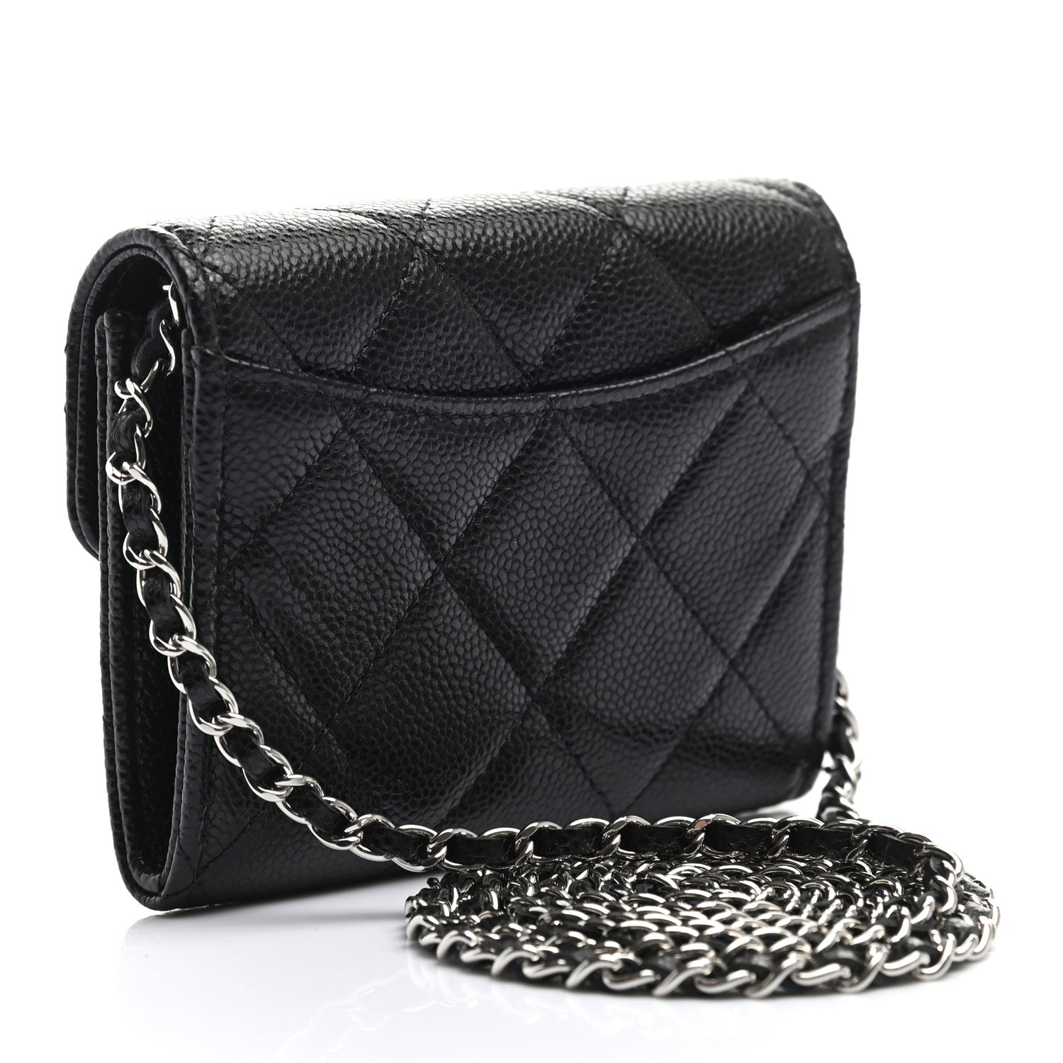 Chanel Caviar Quilted Flap Card Holder On Chain Black 3 of 7