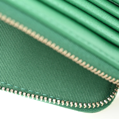 Chanel Lambskin Quilted Chanel 19 Zip Card Holder Wallet Green 8 of 10