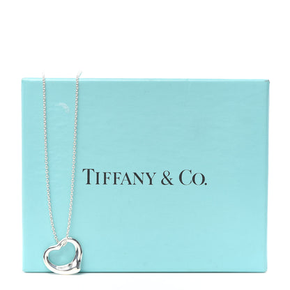 Tiffany Sterling Silver 16mm Elsa Peretti Open Heart Pendant Necklace 6 of 6