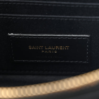 Saint Laurent Grained Lambskin Quilted Mini Becky Double Zip Bag Black 8 of 13