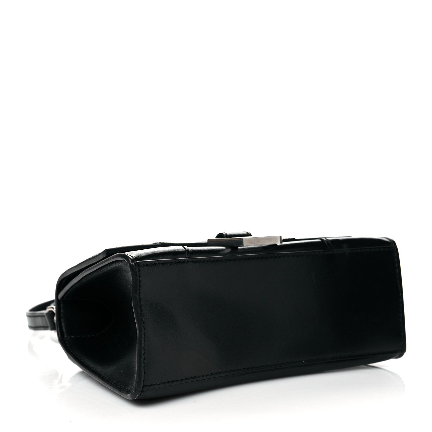 Balenciaga Box Calfskin Graffiti Logo Hourglass Top Handle Bag XS Black Silver 4 of 12