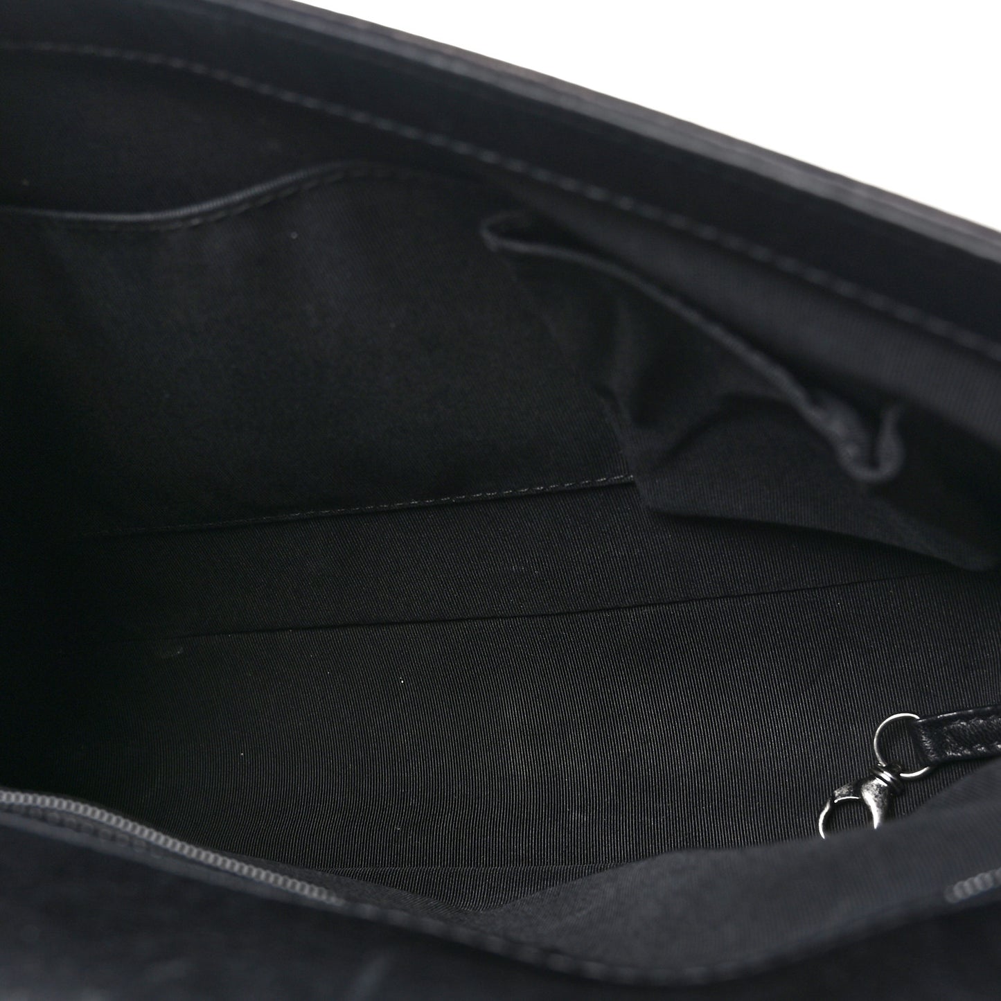 Calfskin Embossed Stitch Large Boy Flap Black