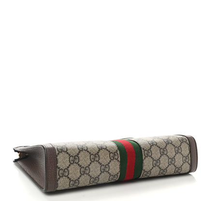 Gucci GG Supreme Monogram Web Ophidia Pouch Brown 4 of 12