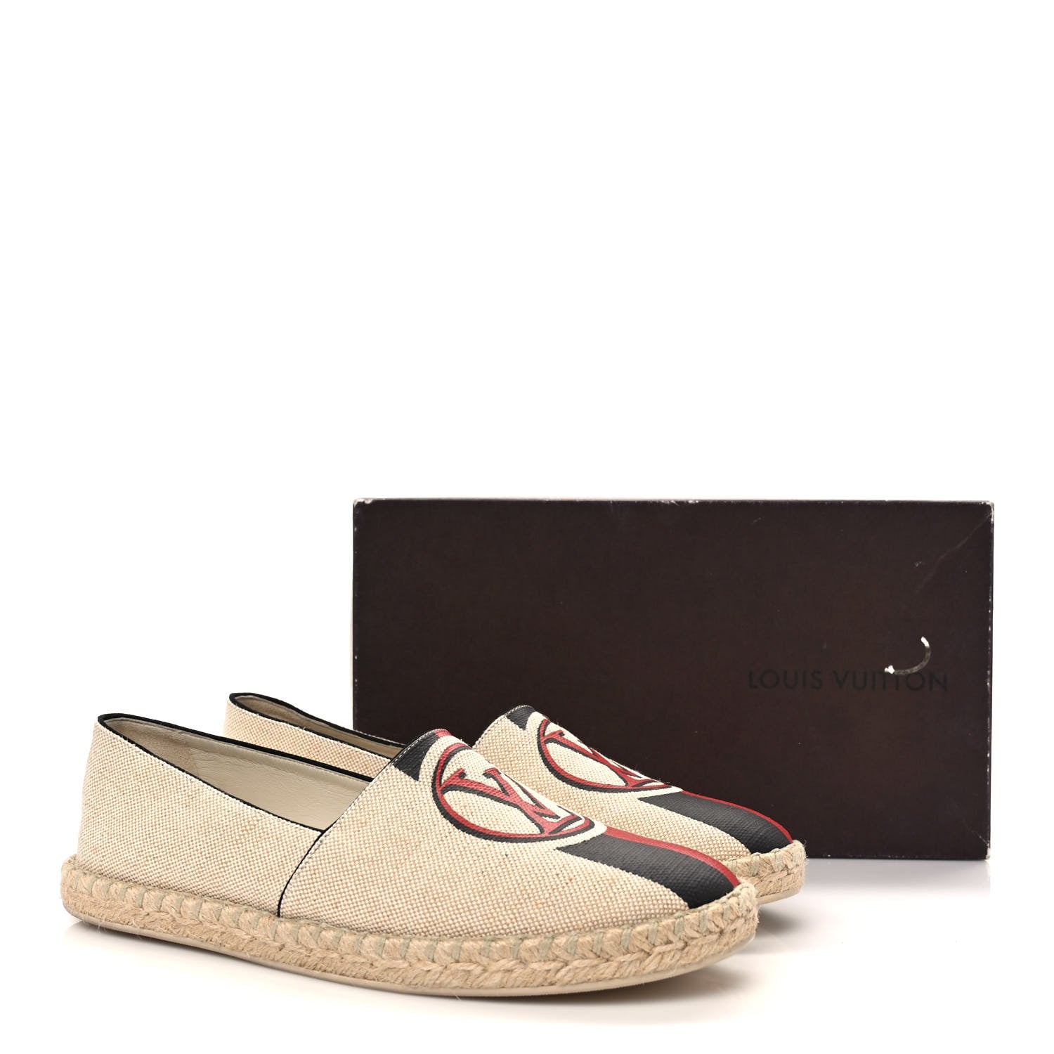 Louis Vuitton Canvas Postcard Espadrille Flats 38.5 Ecru 9 of 9