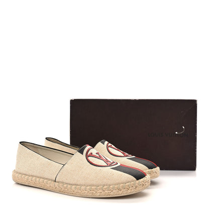 Louis Vuitton Canvas Postcard Espadrille Flats 38.5 Ecru 9 of 9