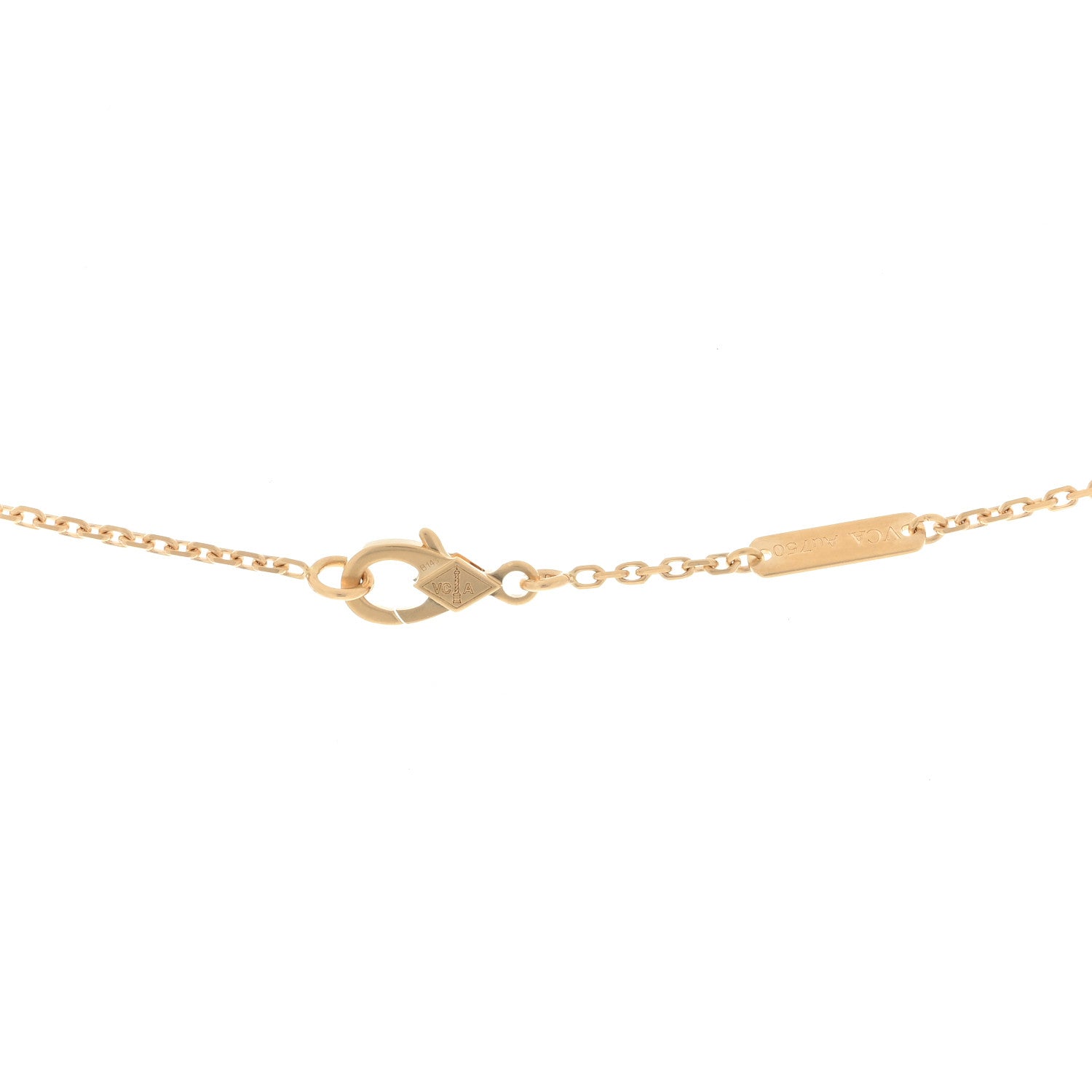 Van Cleef & Arpels 18K Yellow Gold Guilloche Vintage Alhambra Pendant Necklace 3 of 4