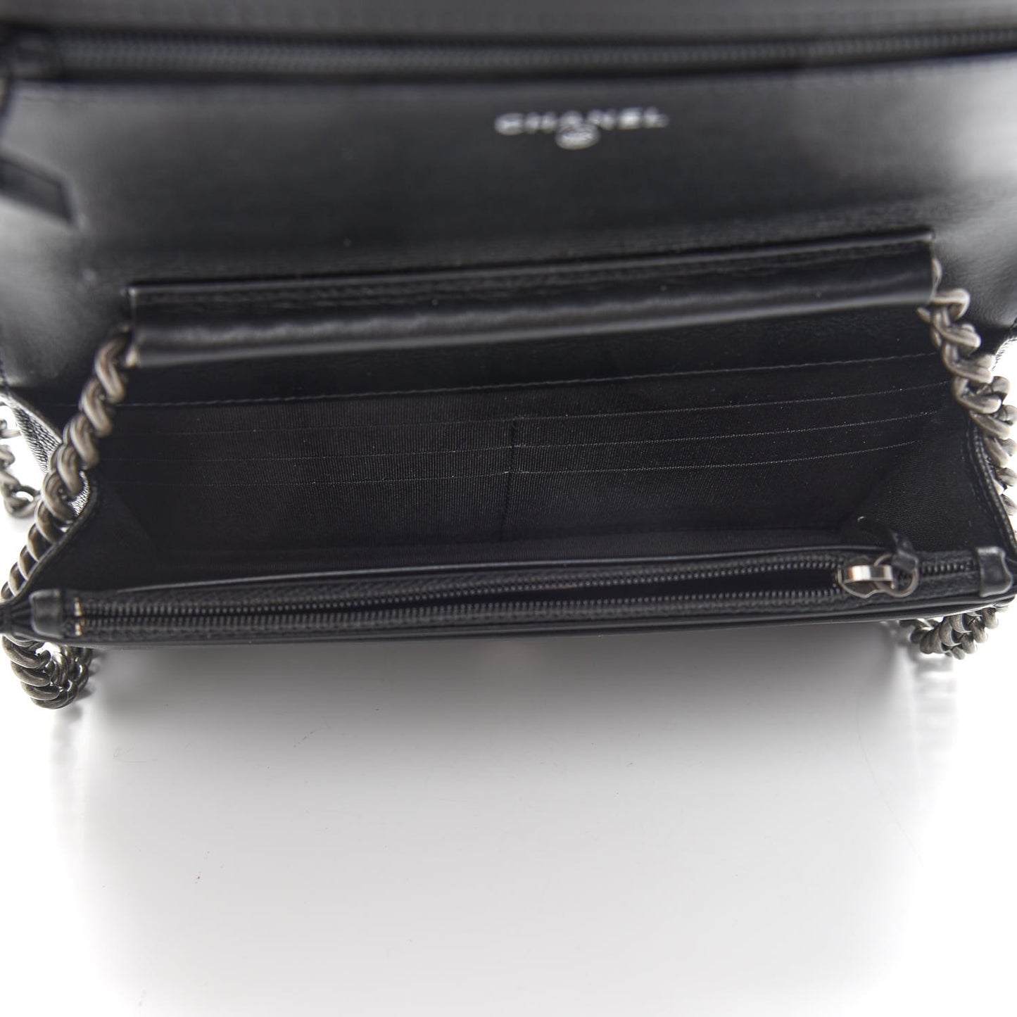 Caviar Quilted Boy Wallet On Chain WOC Black