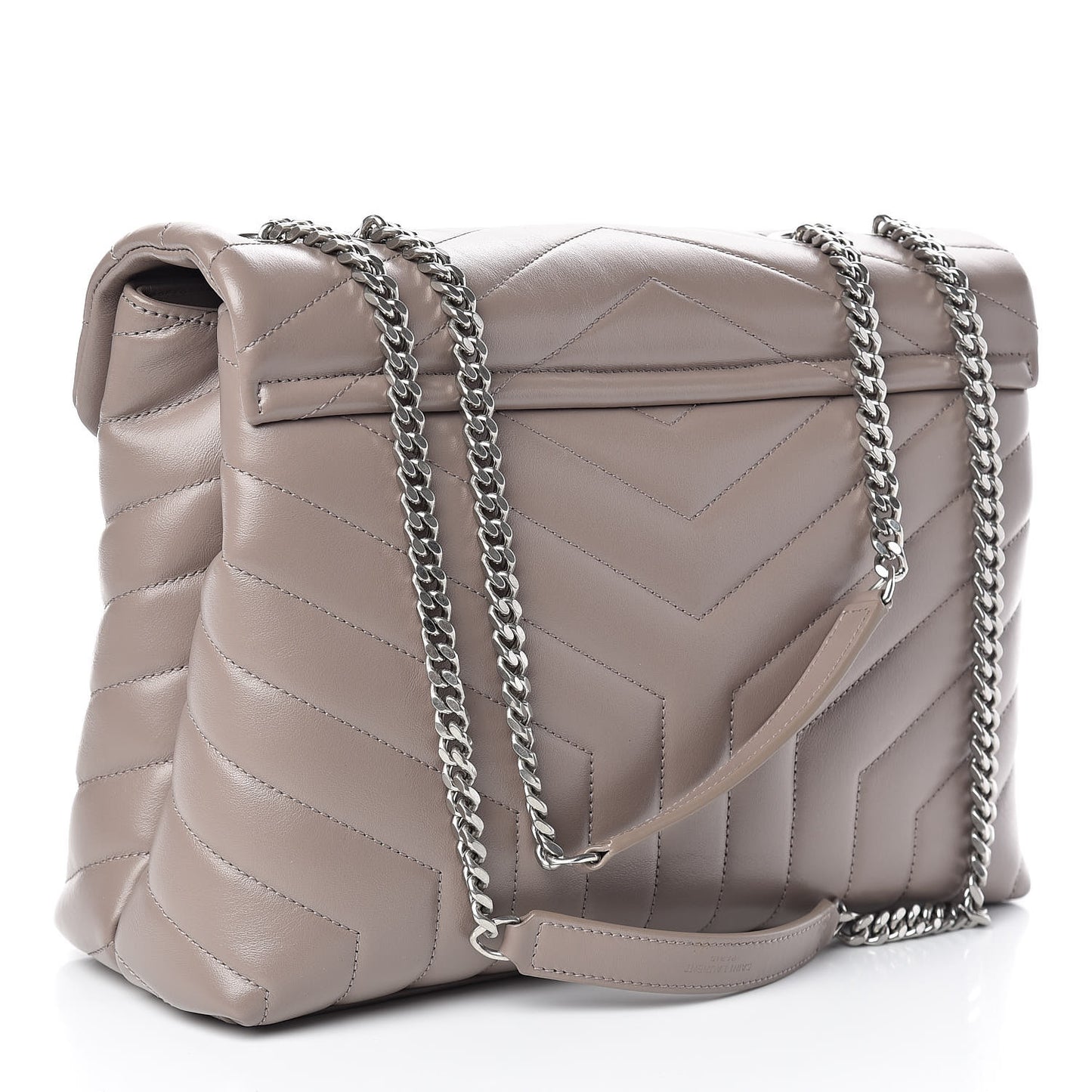 Calfskin Y Quilted Monogram Medium Loulou Chain Satchel Light Natural