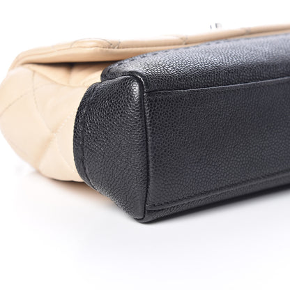 Chanel Calfskin Quilted Flap Beige Black 8 of 12