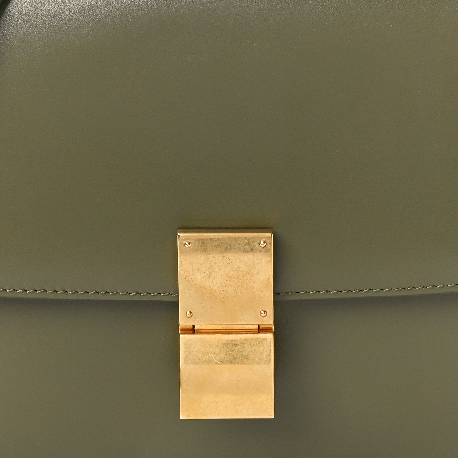 Celine Box Calfskin Classic Box Medium Flap Bag Army Green 7 of 9