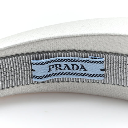 Prada Seta Triangle Logo Headband Light Grey 5 of 6