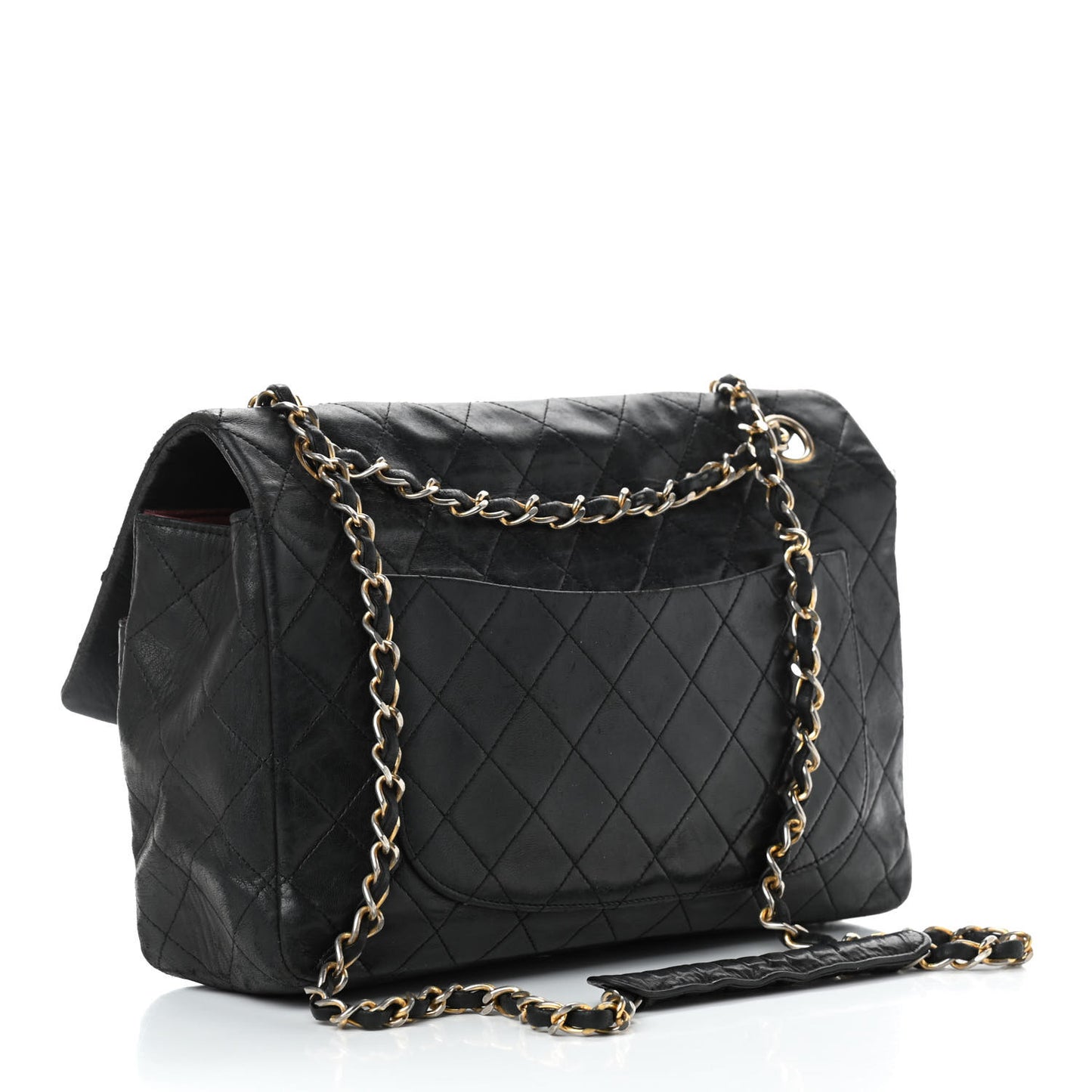 Lambskin Quilted Medium Single Flap Black