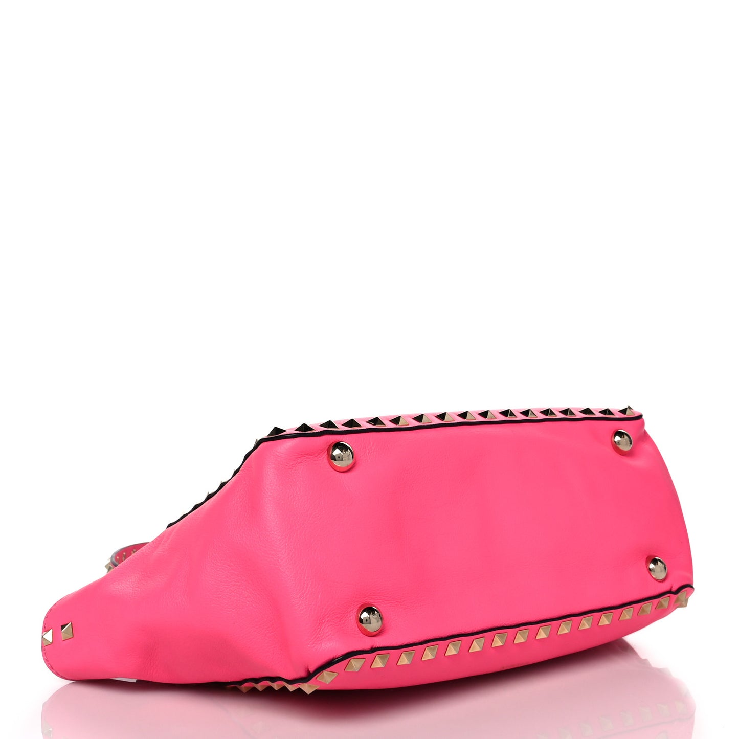 Vitello Small Rockstud Tote Fuxia Fluo