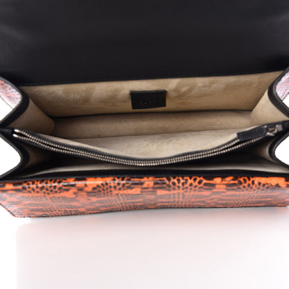 Gucci GG Supreme Monogram Snakeskin Elton Embroidered Medium Dionysus Shoulder Bag Beige Orange 5 of 12