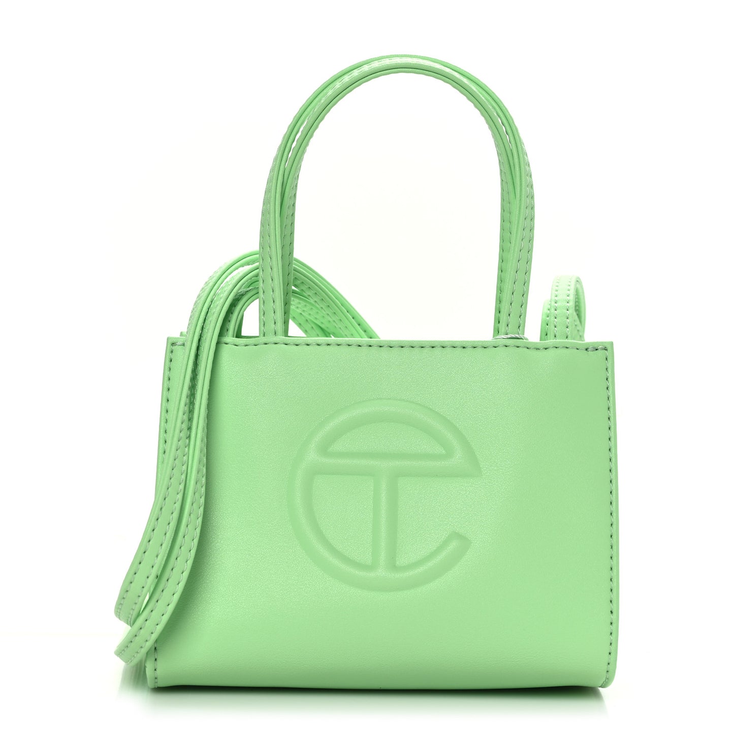 Vegan Leather Small Shopping Bag Double Mint