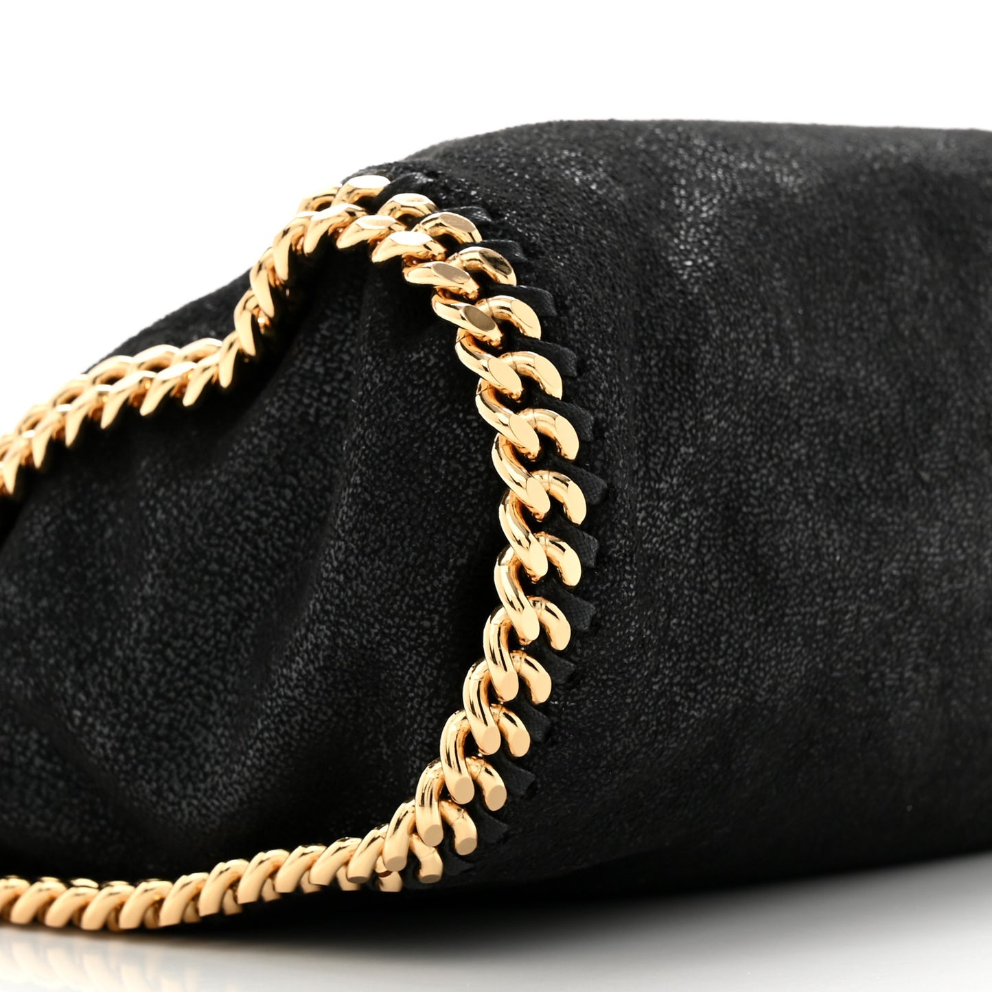 Shaggy Deer Mini Falabella Fold Over Tote Black