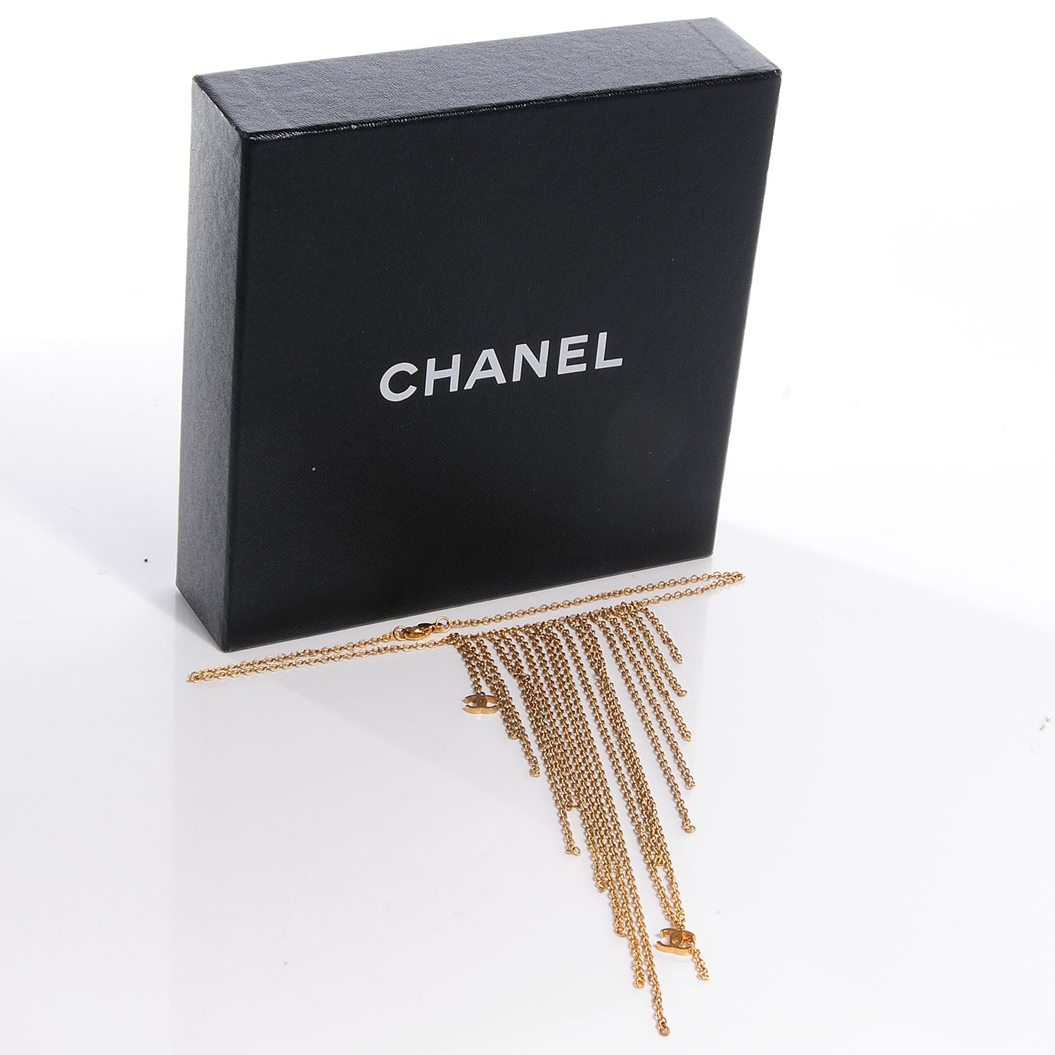 Chanel Waterfall Chain CC Long Strand Necklace Gold 5 of 5