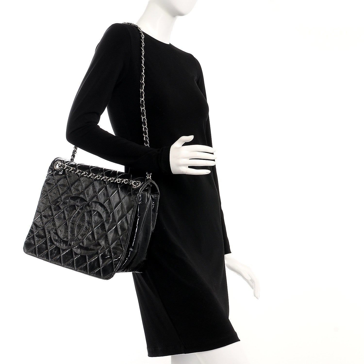 Chanel Patent Quilted XL Flap Black 2 of 7