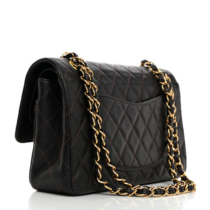 Chanel Caviar Quilted Medium Double Flap Dark Brown 2 of 11