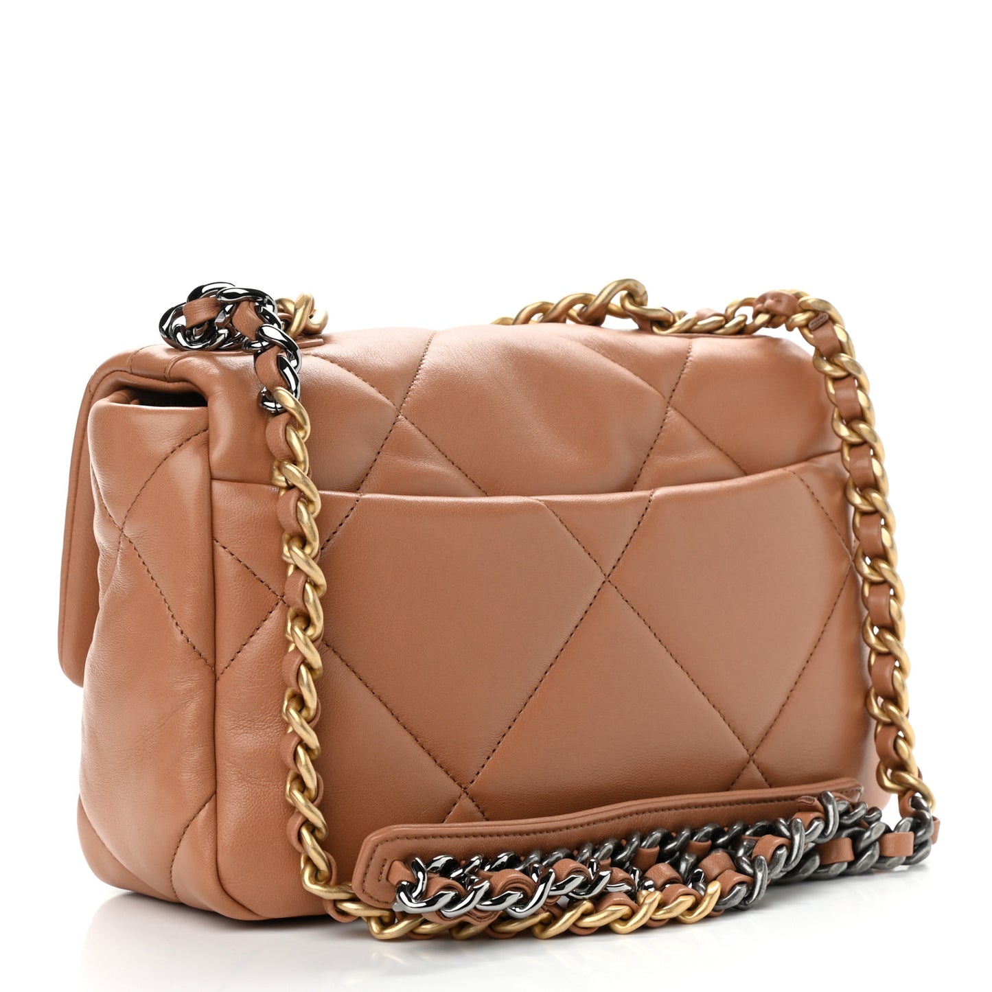 Lambskin Quilted Medium Chanel 19 Flap Brown