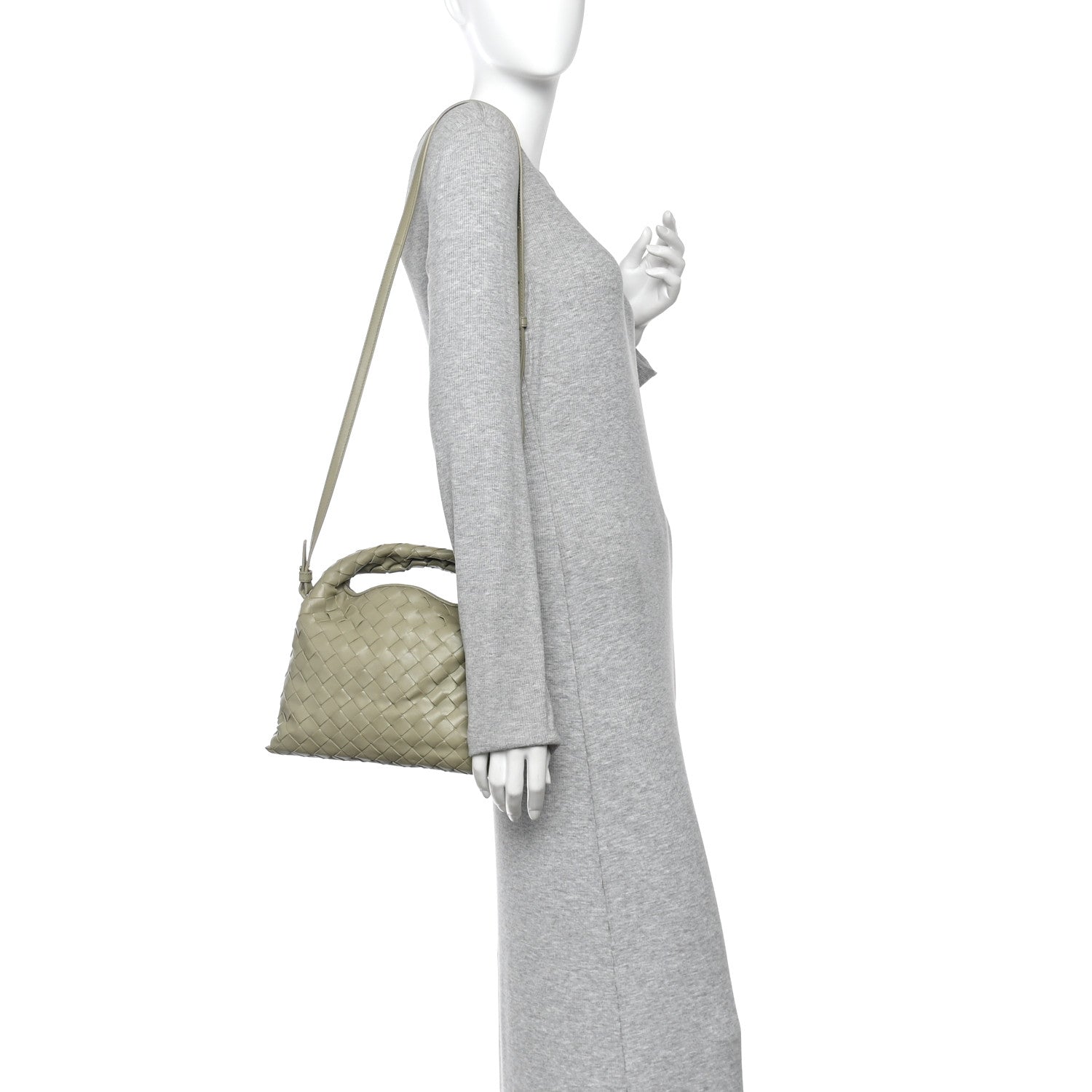 Bottega Veneta Calfskin Intrecciato Mini Hop Travertine 2 of 12