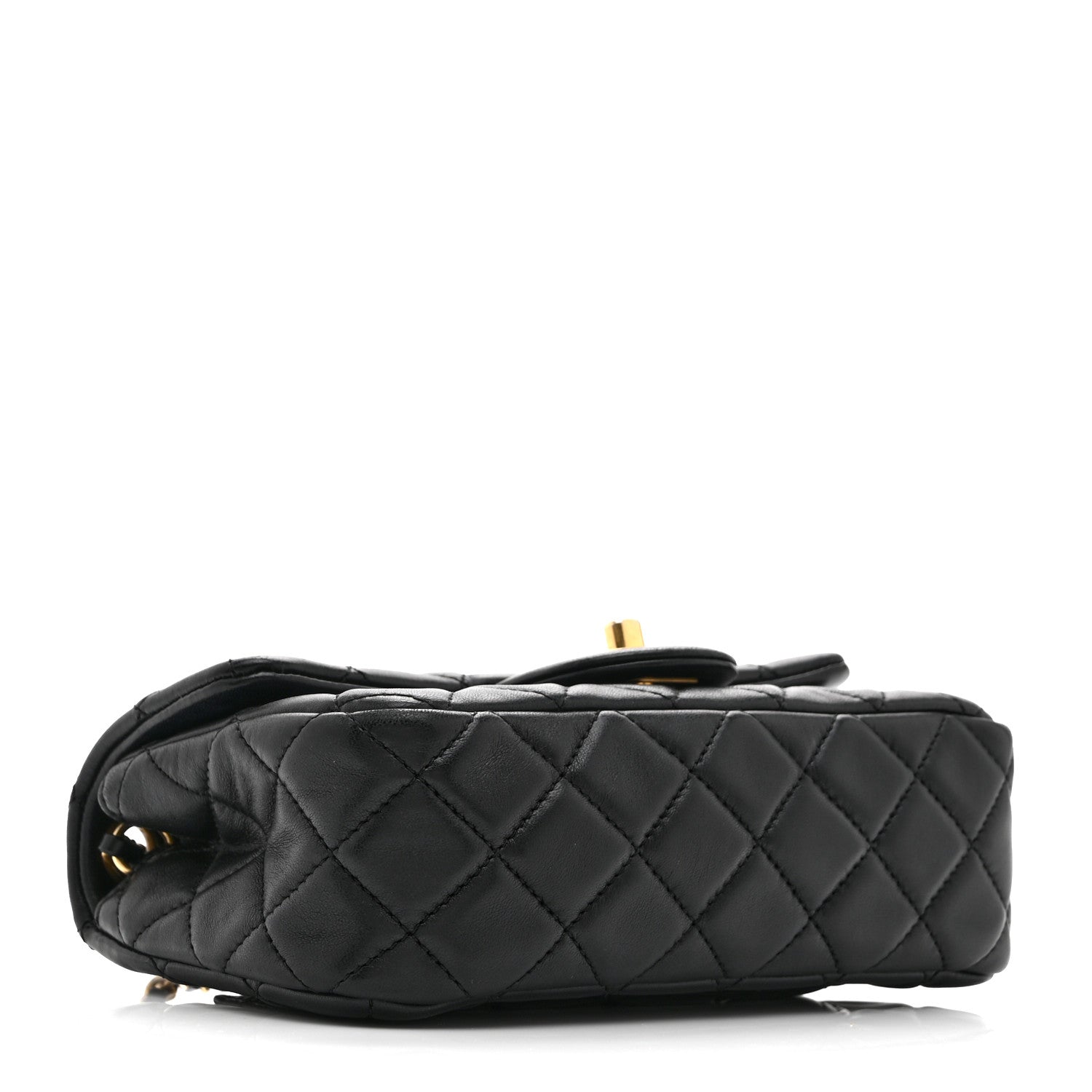 CHANELレディース Chanel Lambskin Quilted Mini Rectangular Pearl Crush Flap Black