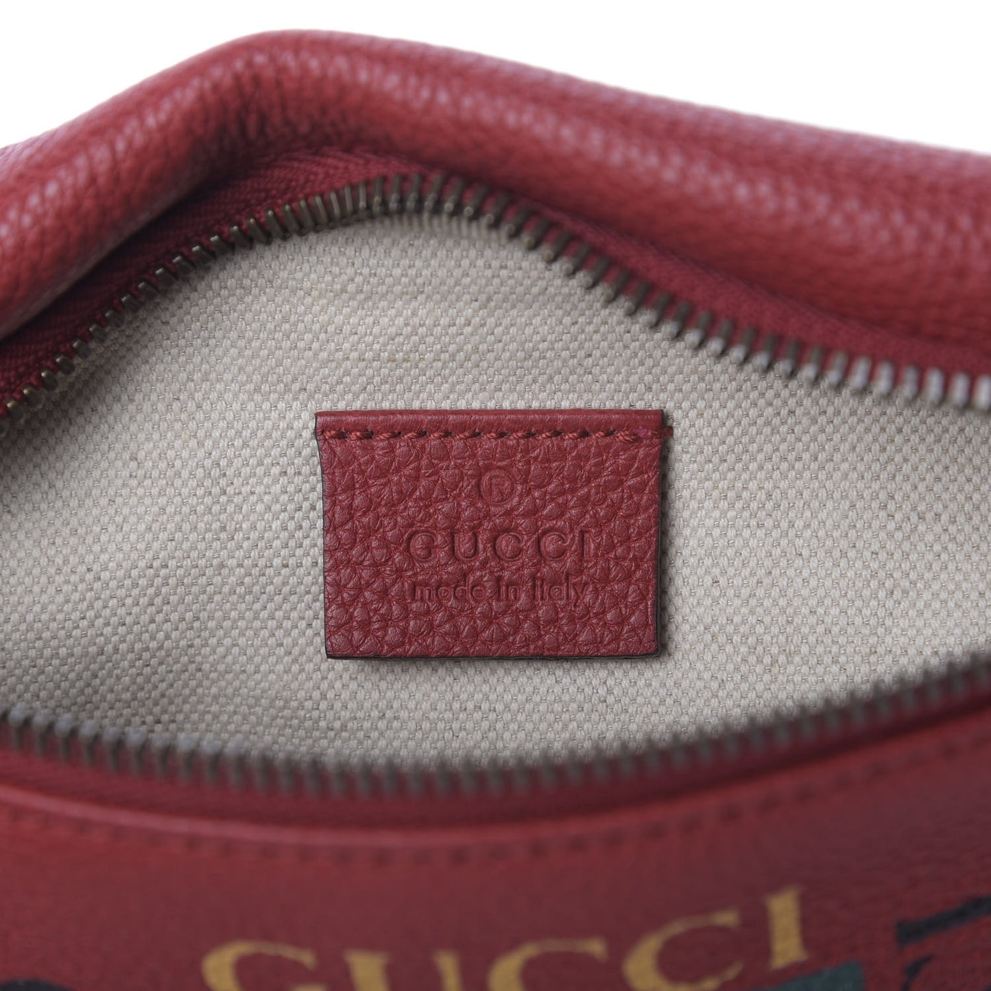 Grained Calfskin Small Logo Belt Bag Hibiscus Red