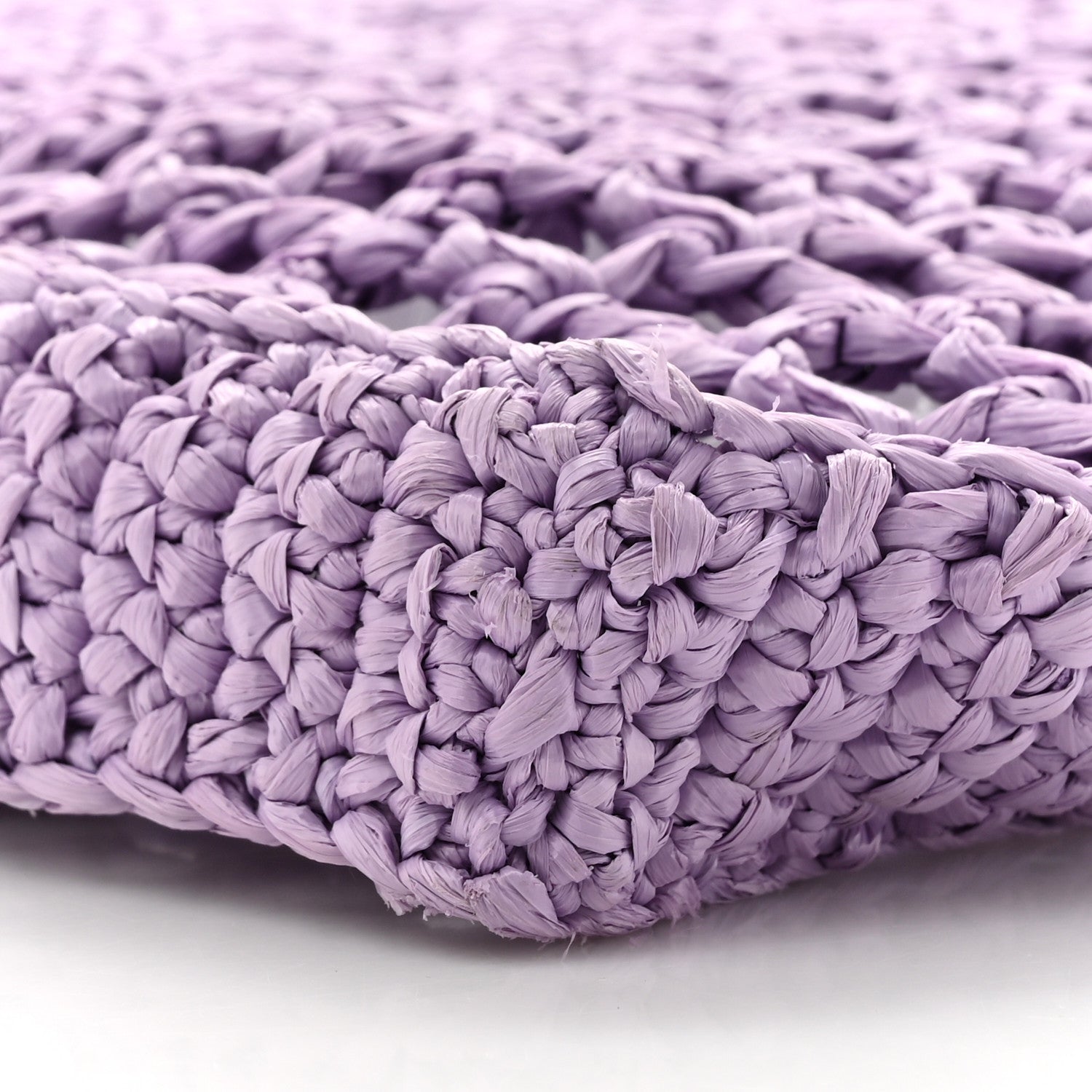 Prada Yarn Raffia Effect Crochet Logo Embroidered Tote Bag Lilium 10 of 10