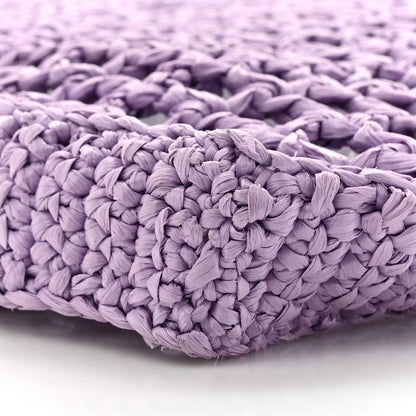 Prada Yarn Raffia Effect Crochet Logo Embroidered Tote Bag Lilium 10 of 10