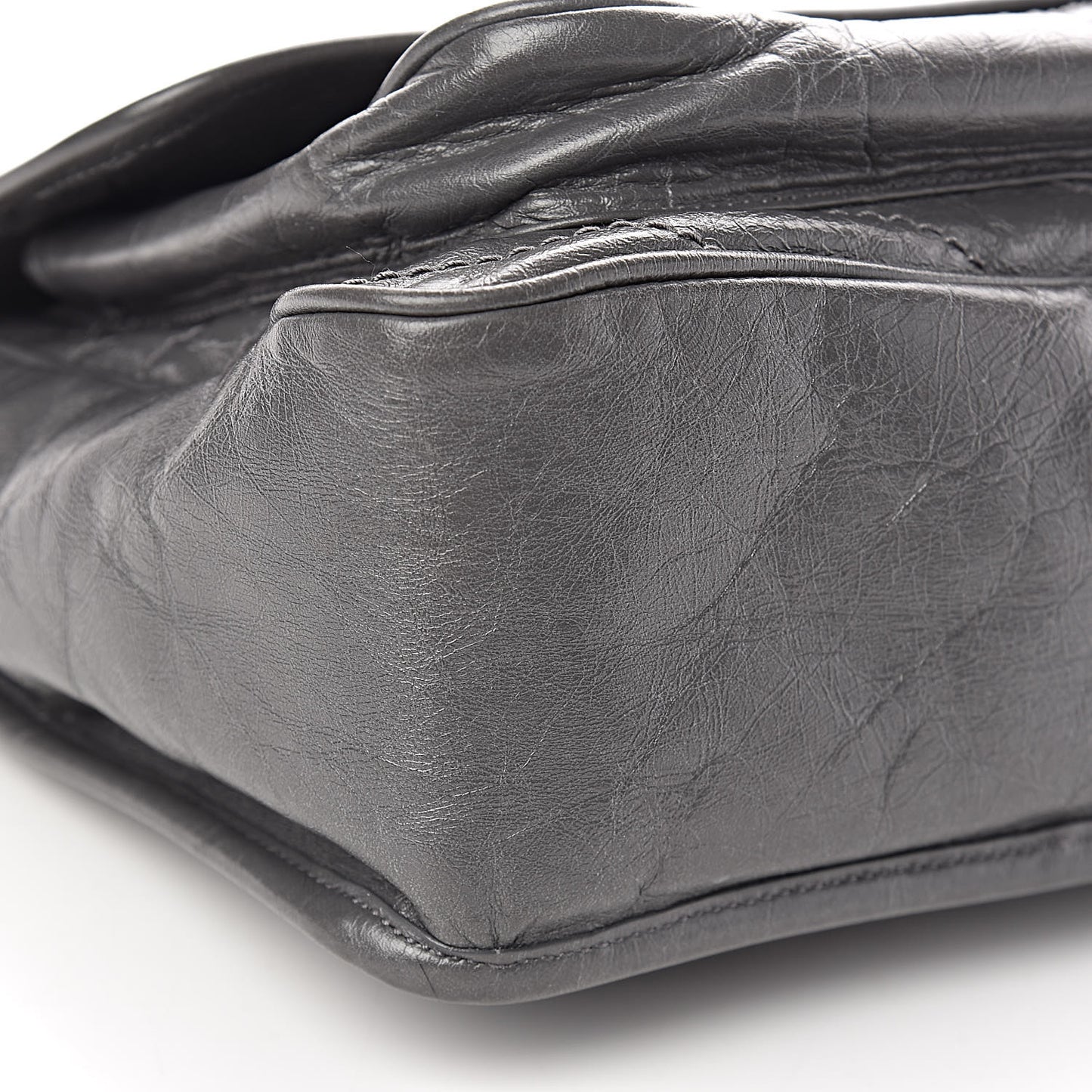 Crinkled Calfskin Matelasse Monogram Medium Niki Chain Satchel Fog