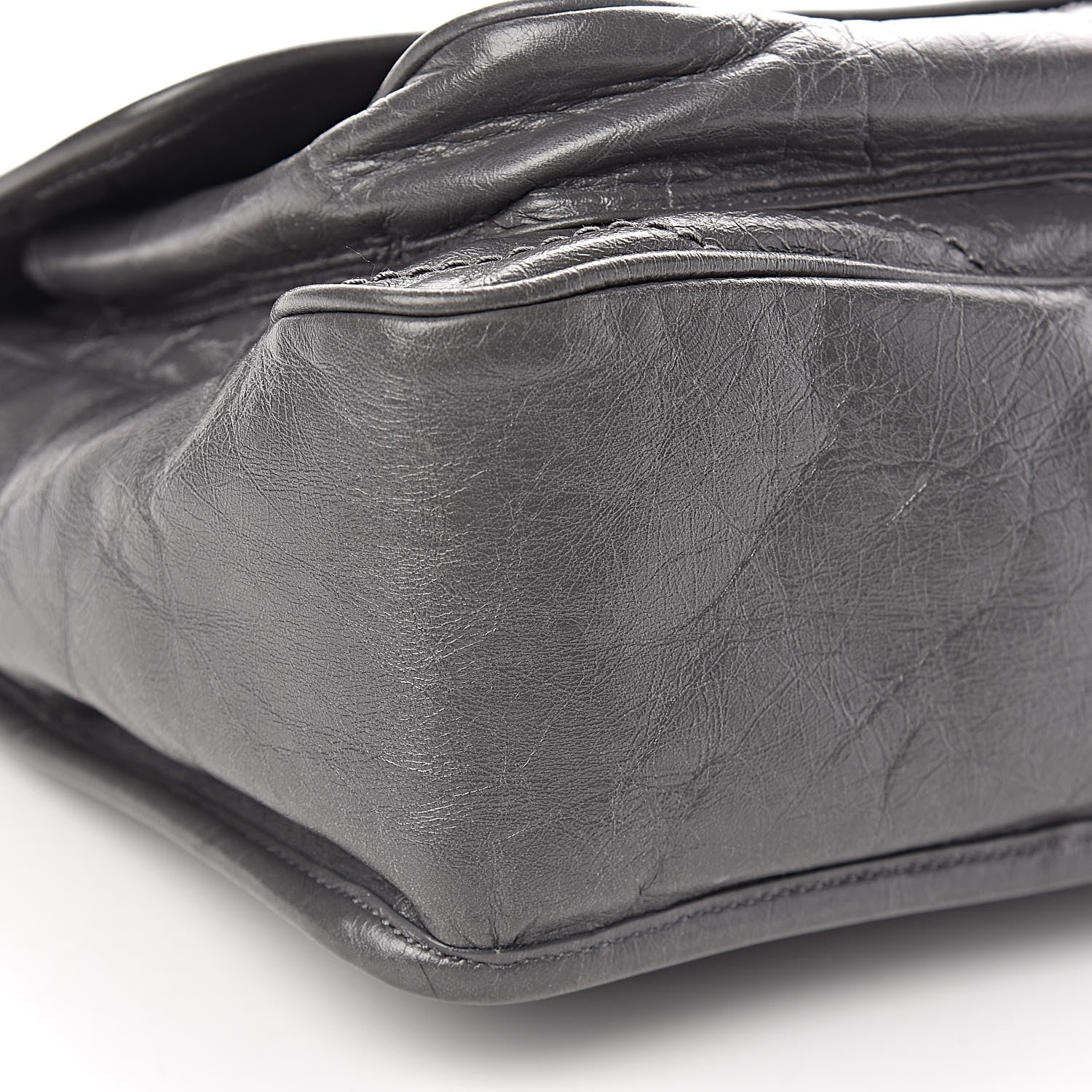 Saint Laurent Crinkled Calfskin Matelasse Monogram Medium Niki Chain Satchel Fog 9 of 10