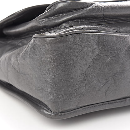 Saint Laurent Crinkled Calfskin Matelasse Monogram Medium Niki Chain Satchel Fog 9 of 10