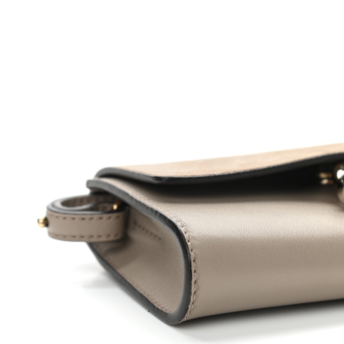 Suede Calfskin Mini Faye Shoulder Bag Motty Grey