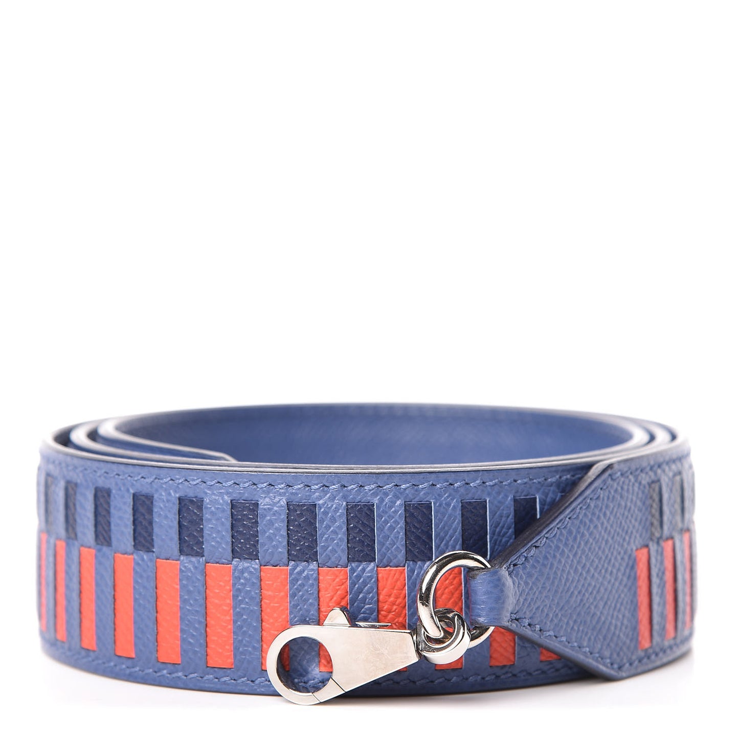 Epsom 40mm Tressage Shoulder Strap Bleu Brighton Capucine Bleu Saphir