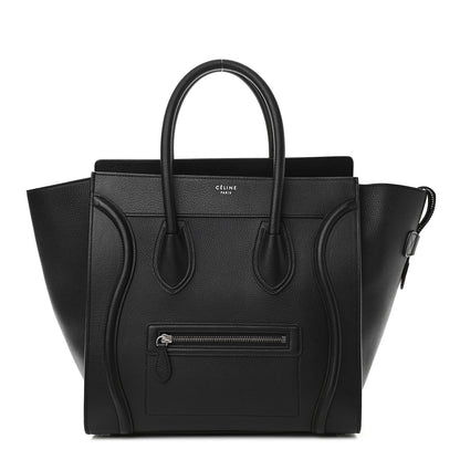 Celine Drummed Calfskin Mini Luggage Black 1 of 10